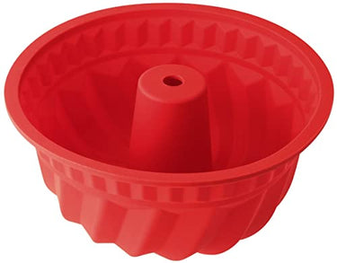 Dr. Oetker 1269 Gugelhupfform Ø 22 cm Flexxibel, Backform für Gugelhupf aus Silikon, Bundform für eindrucksvolle Kreationen, hochwertige Silikon-Kuchenform, Menge: 1 Stück, Rot im Sale